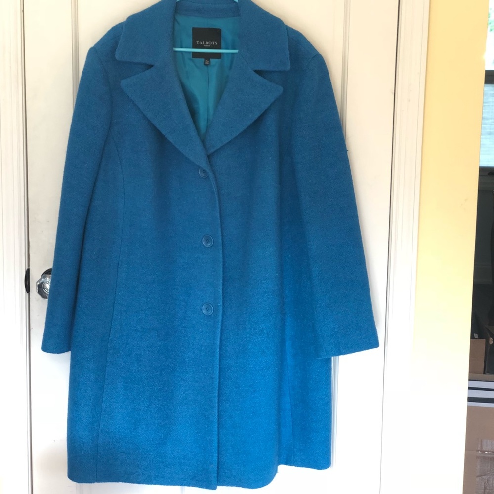 Talbots Blue Medium Length Pea Coat